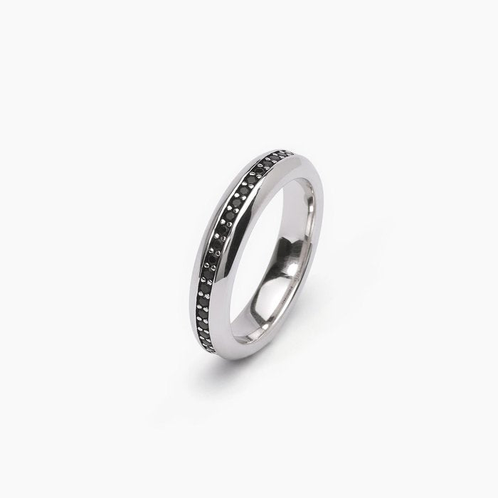 Bague pavée noire MONTECARLO