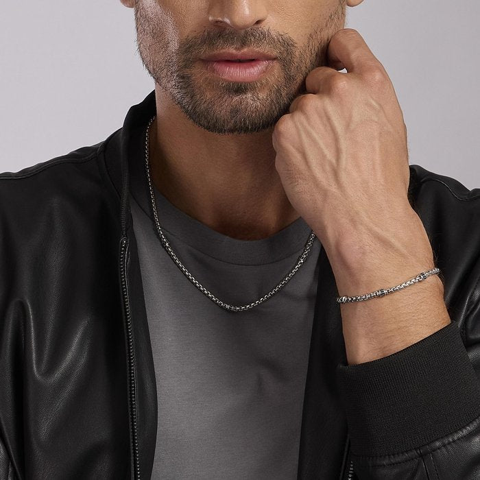 Bracciale maglia rolò con inserti neri NEUTRAL