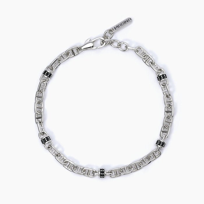 Bracciale maglia rolò con inserti neri NEUTRAL