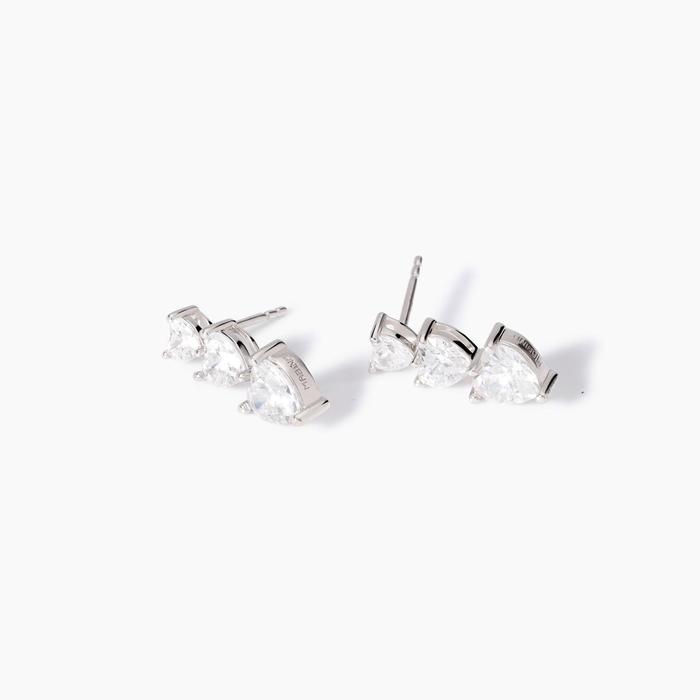 Orecchini in argento con zirconi cuore Lovely