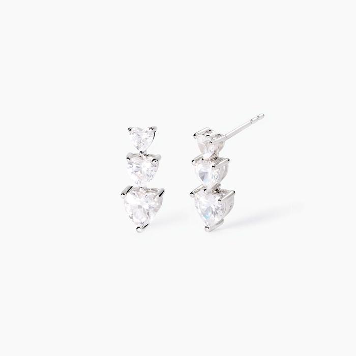 Orecchini in argento con zirconi cuore Lovely