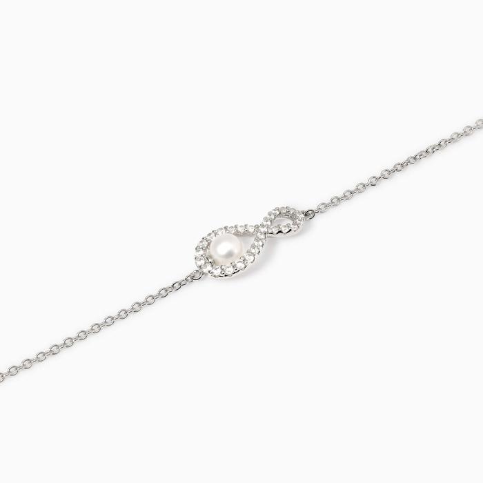 Bracciale con simbolo infinito e perla coltivata Endless