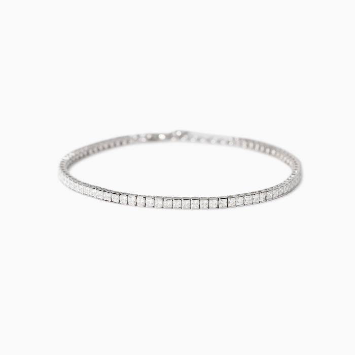 Bracciale tennis uomo con zirconi bianchi Tennis Club