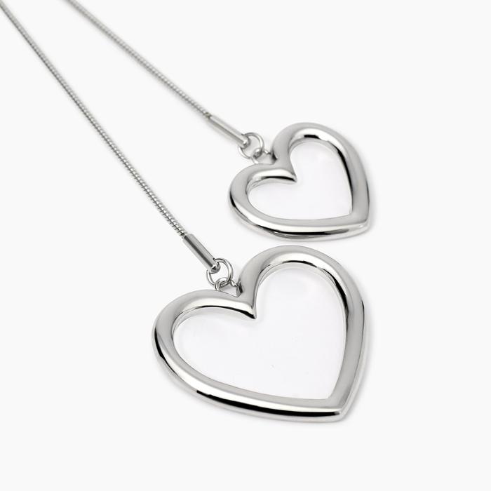 Snake Chain Necklace with Hearts