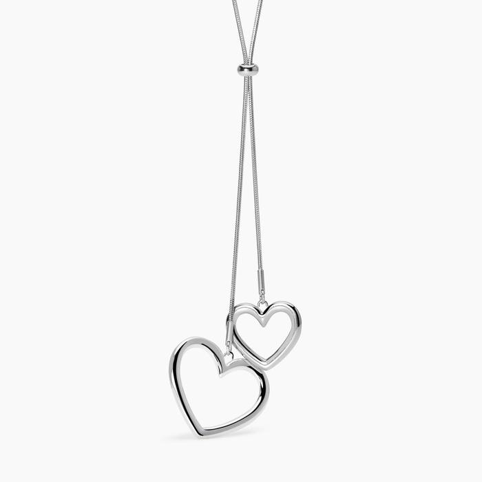 Snake Chain Necklace with Hearts