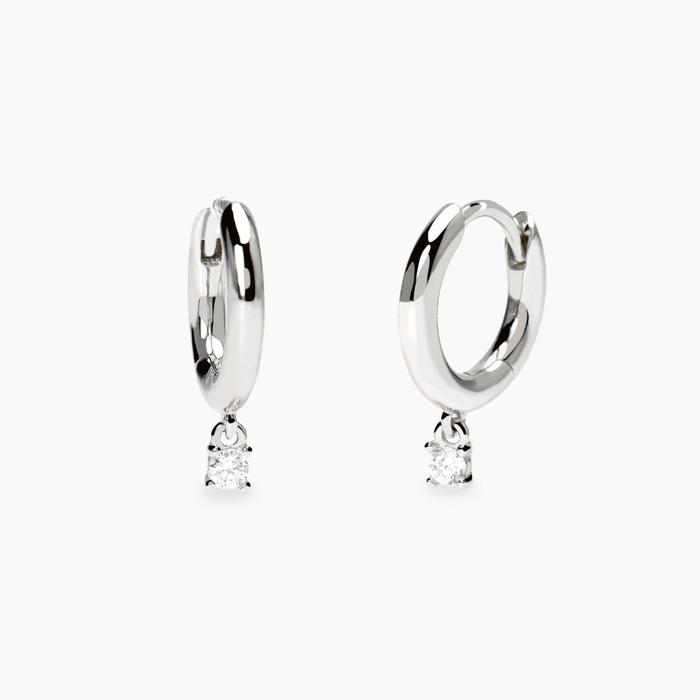 Orecchini a cerchio con pendente in diamante lab-grown My Diamond