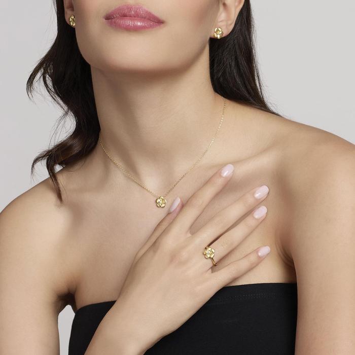 Girocollo con fiore in argento dorato MALEDETTA PRIMAVERA