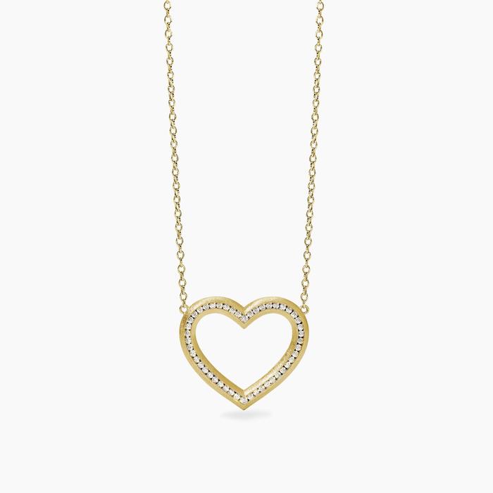 Girocollo in argento dorato con cuore VERA
