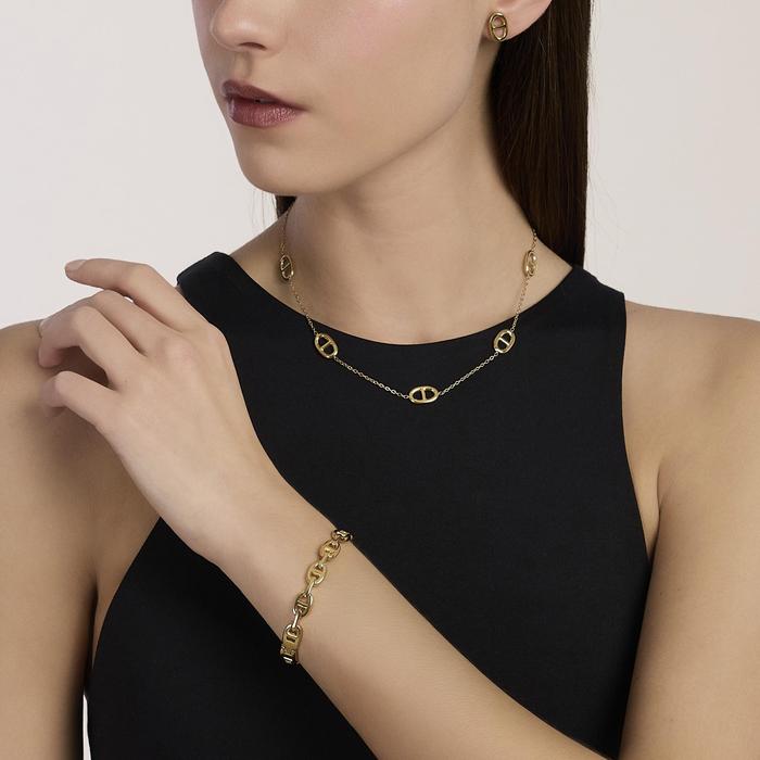 Girocollo con staffe in acciaio dorato Style 84