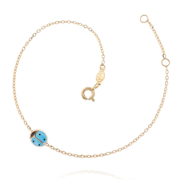 Real Gold Ladybug Bracelet