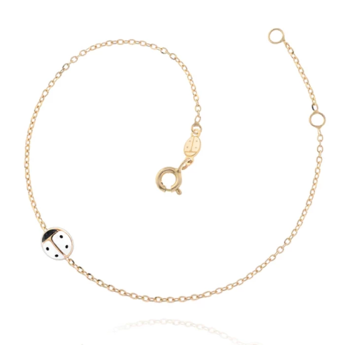 Real Gold Ladybug Bracelet