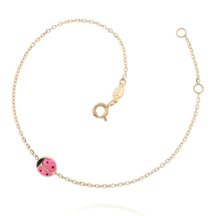 Real Gold Ladybug Bracelet