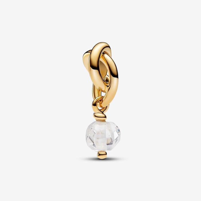 Charm Pendente Cerchio Eterno Bianco Aprile