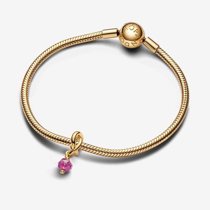 Charm Pendente Cerchio Eterno Rosa Ottobre
