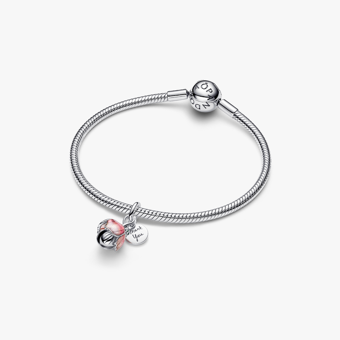 Charm Pendente Fiore "Thank you"