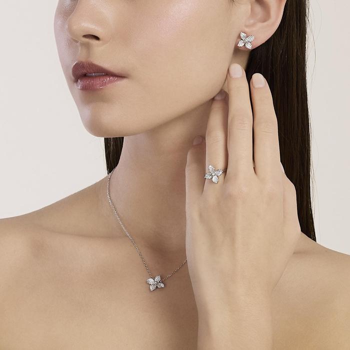 Anello in argento con fiore in zirconi FIORE MIO