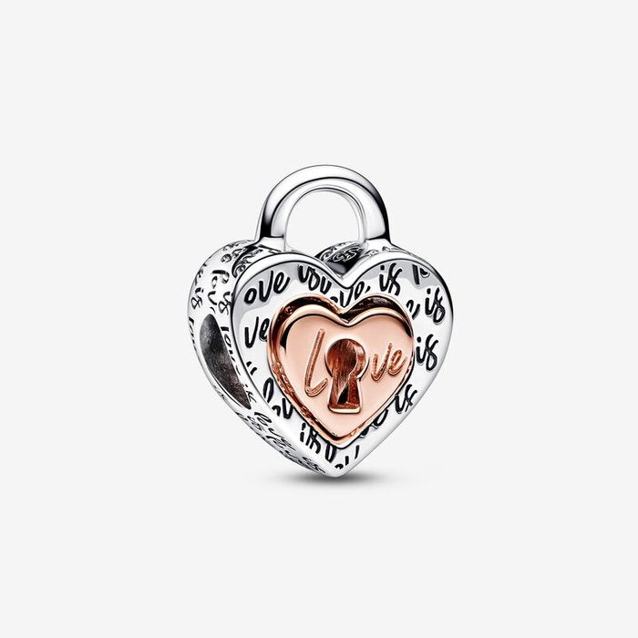 Charm Coeur Cadenas "L'amour est l'amour" Divisible