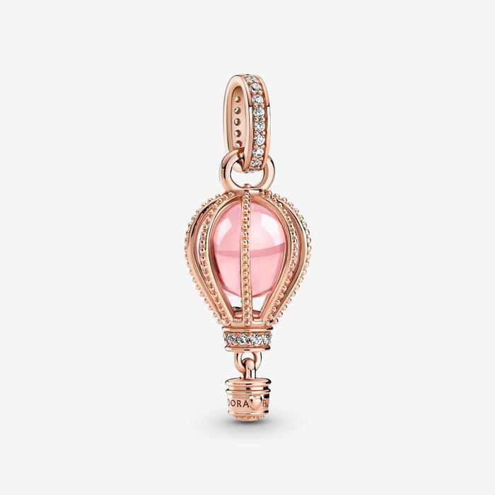 Pendentif montgolfière rose