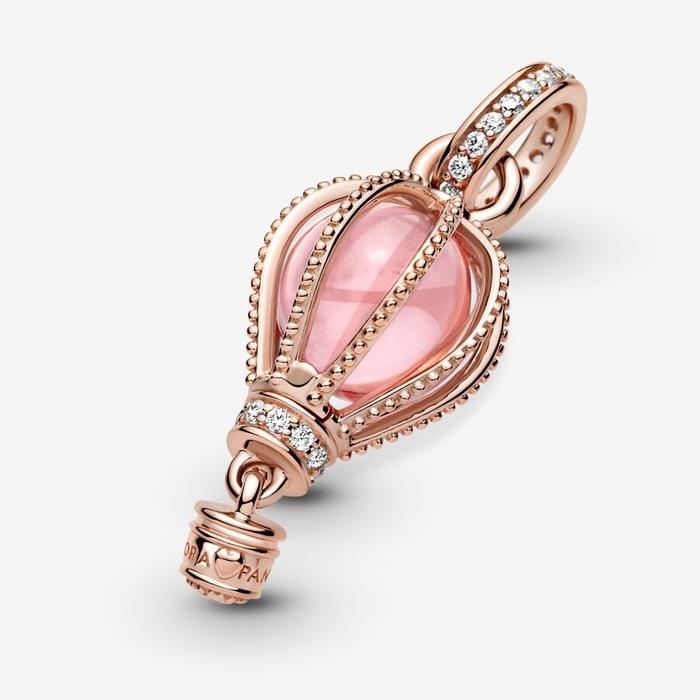 Pendentif montgolfière rose