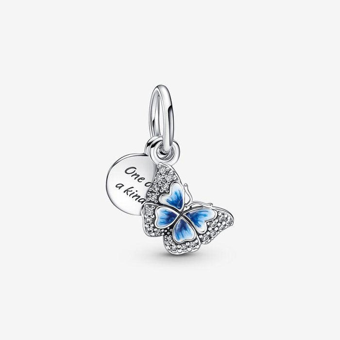 Pendentif Charm Papillon Bleu