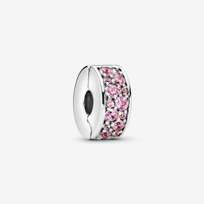Charm Clip avec Pavé Rose