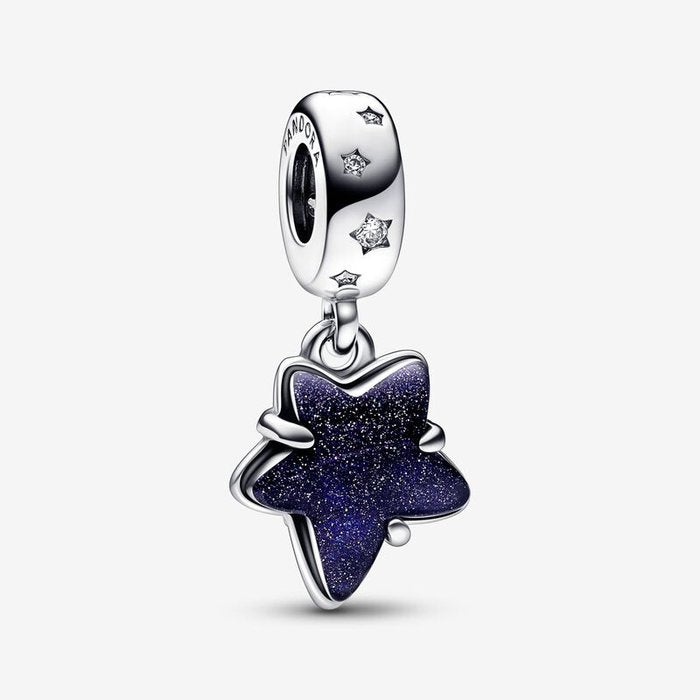 Pendentif étoile bleue en verre de Murano