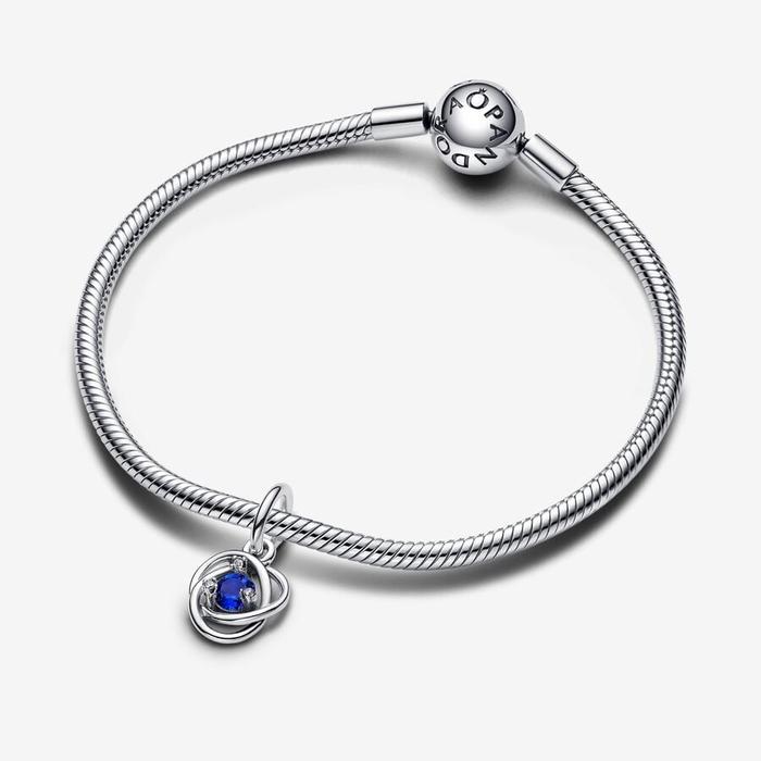 Pendentif Charm Cercle Éternel Bleu de Septembre