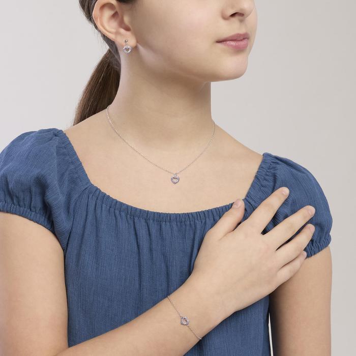 Bracciale bambina con cuore in tormaline sintetiche e zirconi AMORE GRANDE