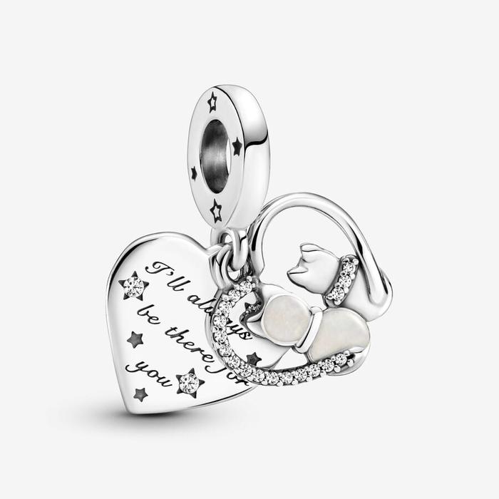 Pendentif Charm Chats et Coeurs