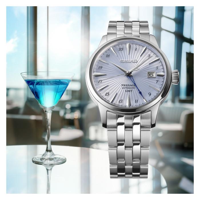 Montre automatique Cocktail GMT 4R34 bleue PRESAGE