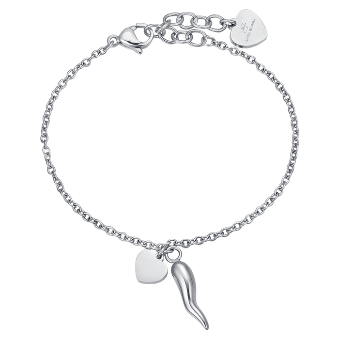 BRACELET FEMME EN ACIER AVEC COEUR ET CORNE