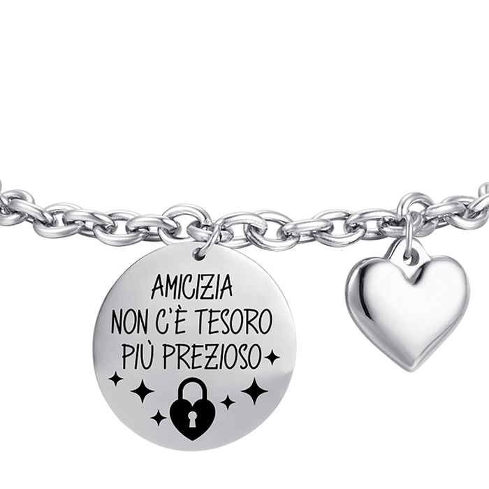 BRACELET FEMME EN ACIER AMITIÉ IL N'Y A PAS DE TRÉSOR PLUS PRÉCIEUX