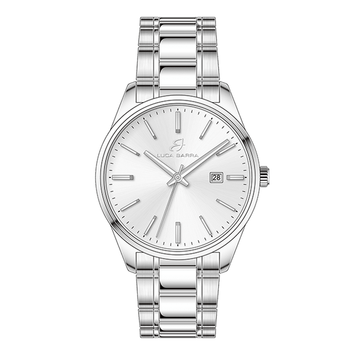 MONTRE HOMME EN ACIER CADRAN BLANC