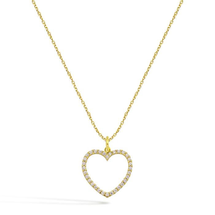 Collana Cuore in Oro e Zirconi
