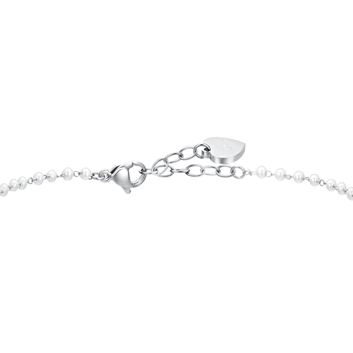 WOMEN'S STEEL ANKLET WITH PEARLS AND STARS