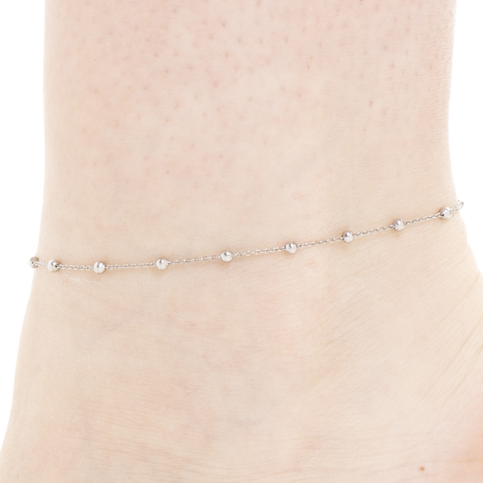 CAVIGLIERA DONNA IN ACCIAIO CON SFERE