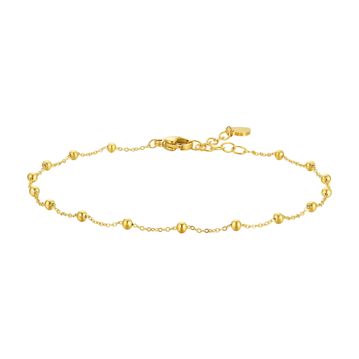 CAVIGLIERA DONNA IN ACCIAIO IP GOLD CON SFERE