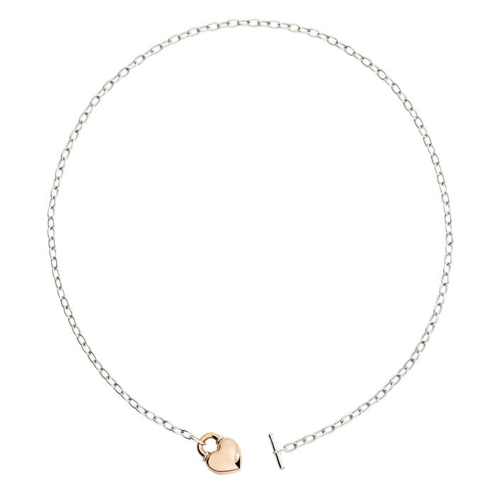 ROSE GOLD &amp; SILVER HEART NECKLACE