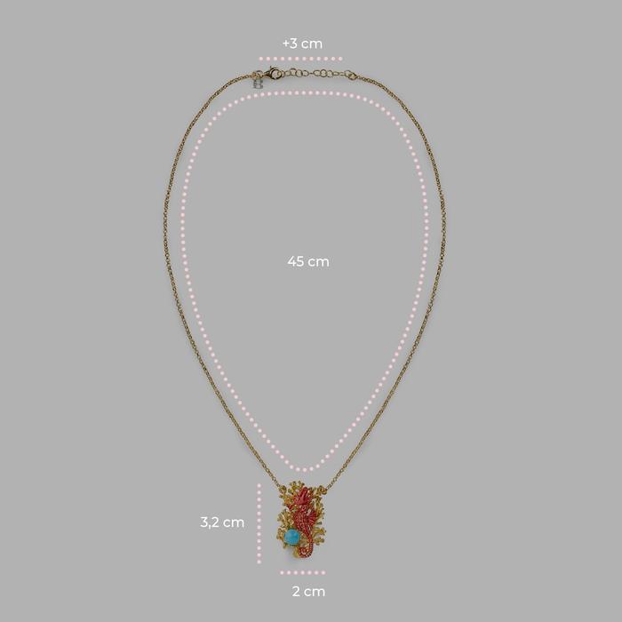 Collier Hippocampe et Corail