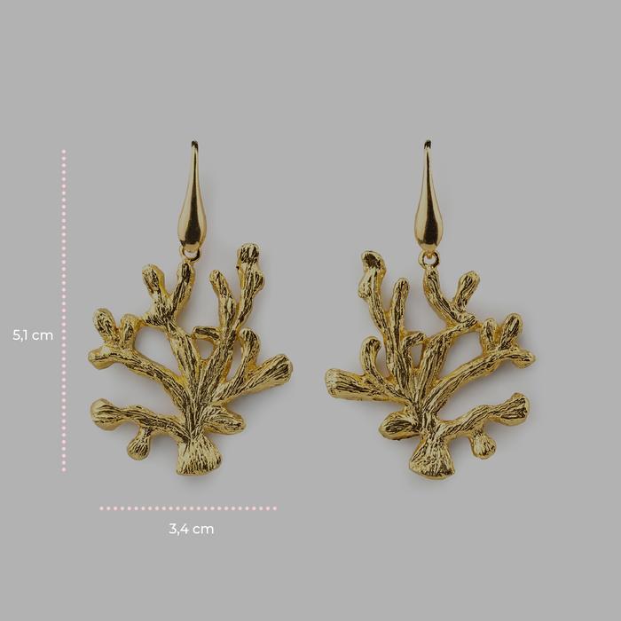 Boucles d'oreilles en corail doré