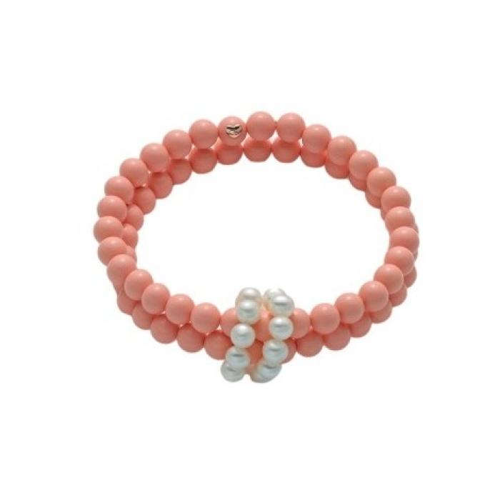 Bracciale pasta di corallo rosa