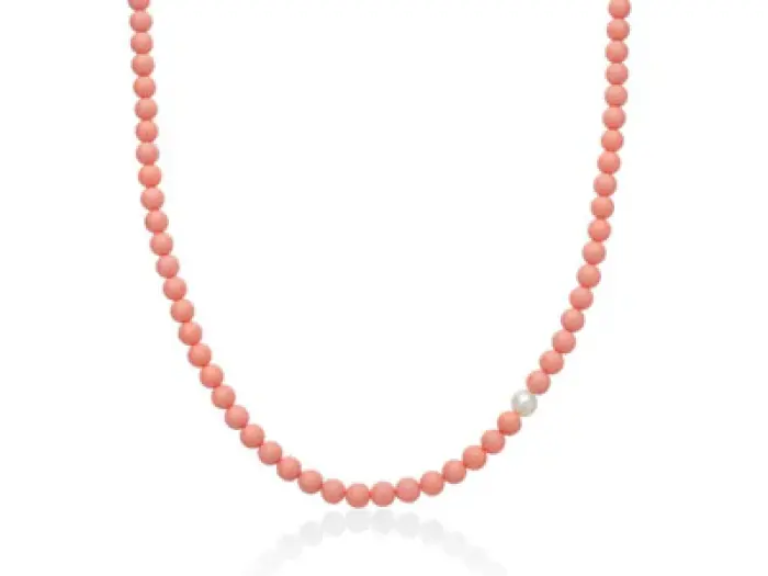 Collana pasta di corallo rosa