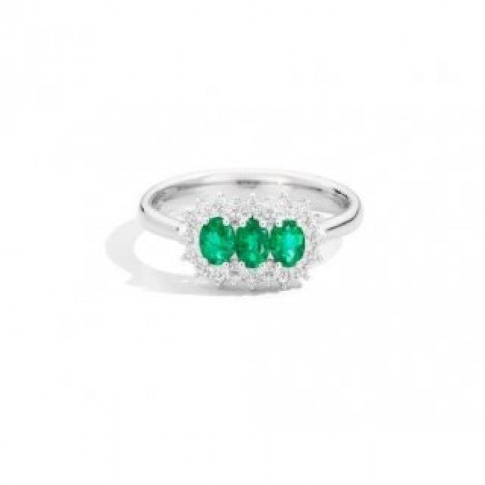 Camellia emerald ring 0.42 br 0.18