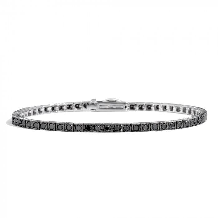 Bracciale tennis face cube br neri 2.25