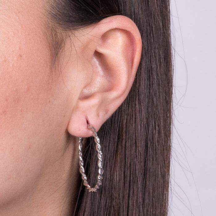 Boucles d'oreilles cercles entrelacés en argent 925 rhodié