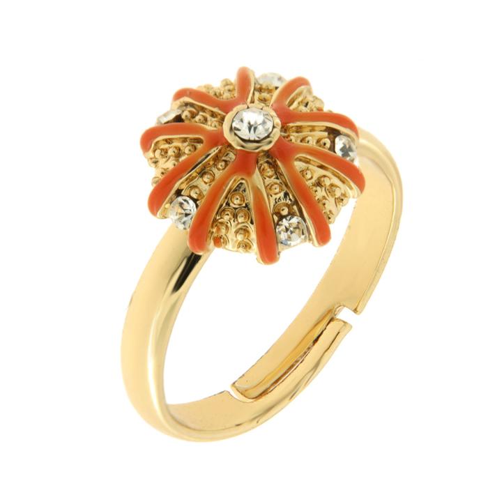 Anello in Metallo con riccio arancio