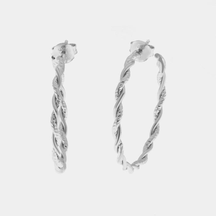 Boucles d'oreilles cercles entrelacés en argent 925 rhodié