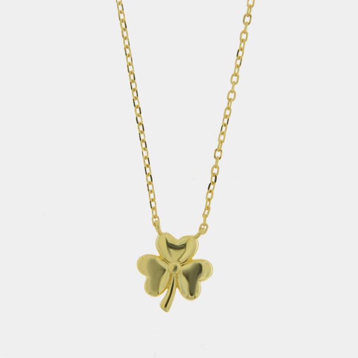 Collana in Argento 925 con trifoglio liscio