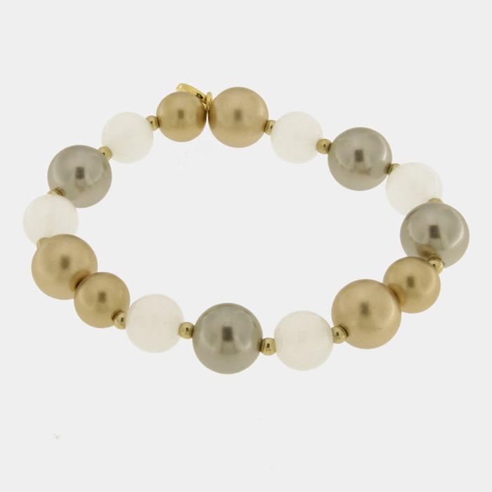 Bracciale in Metallo con perle colorate