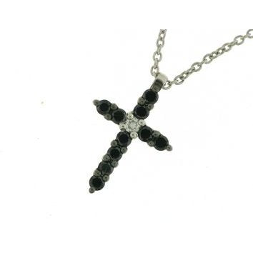 Collier BR noir et croix BR